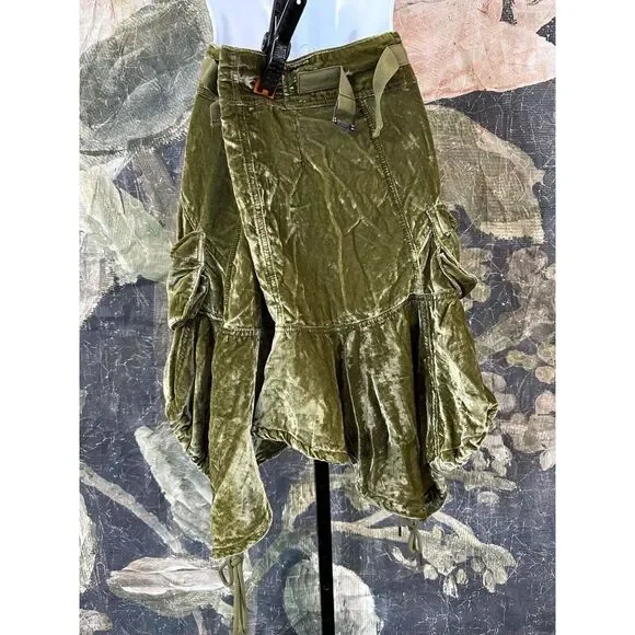 Free People Paxton Parachute Velvet Utility Skirt Size 4 - Picture 4 of 5